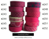 Washi Tape - Pink - 15mm x 10 metres - High Quality Masking Tape - #241 - #252