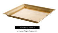 Plastic Square Tray - Gold 