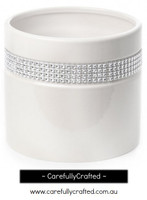 Ceramic Cylinder Diamante - White
