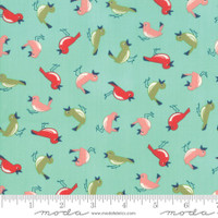 Moda Fabric - Early Bird - Bonnie & Camille - Vintage Birds Aqua #55192 12