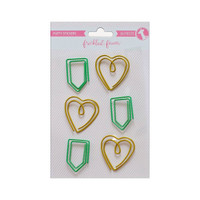 Freckled Fawn - Decorative Metal Paper Clips - Set of 6 - Heart & Tab