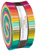 Robert Kaufman Fabric Precuts - Kona Cotton - Paintbox Basics Coordinates - Jelly Roll