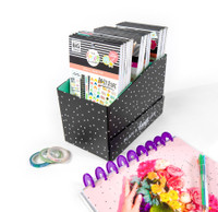 Happy Planner - Me and My Big Ideas - Sticker Book Storage Box - Black with White Dots 