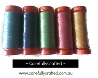 Calico Days - Aurifil Thread - Set of 5 Aurifil 50 weight thread spools (200 metres each)