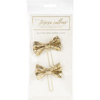 Teresa Collins - Glitter Bow Tie Paper Clips - Set of 2