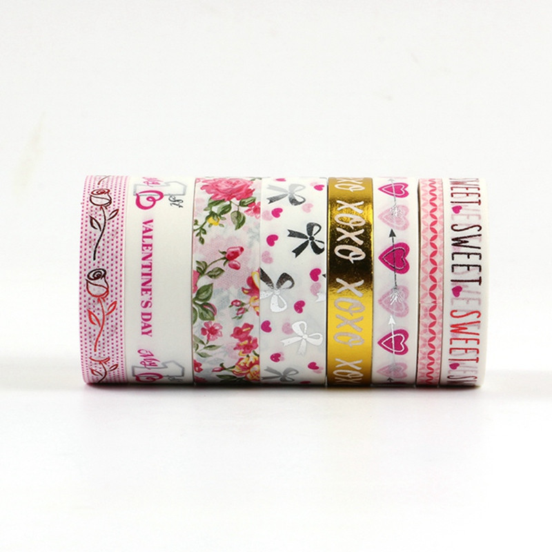Valentines Washi Tape Set of 8 CarefullyCrafted
