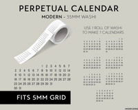 Ink By Jeng - Washi Tape - Perpetual Calendar (Modern)