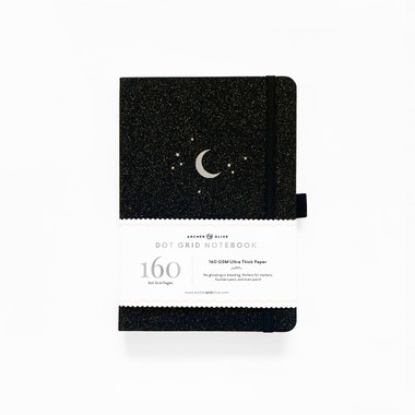 archer notebook olive dot a5 grid forest night carefullycrafted