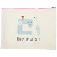 Riley Blake Designs - Small Canvas Zipper Bag - Opposites Attract