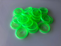 Plastic Planner Discs - Small - Neon Green - Christmas Tree - Set of 11