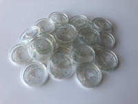 Plastic Planner Discs - Small (24mm) - Clear Glitter - Christmas Tree - Set of 11