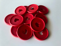 Plastic Planner Discs - Medium (35mm) - Matte Red - Set of 11
