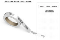 Sunshine Sticker Co - Washi Tape - Weekday (10mm) - White Background 