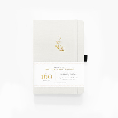 carefullycrafted edges gilded notebook dot a5 grid moon flowers gold