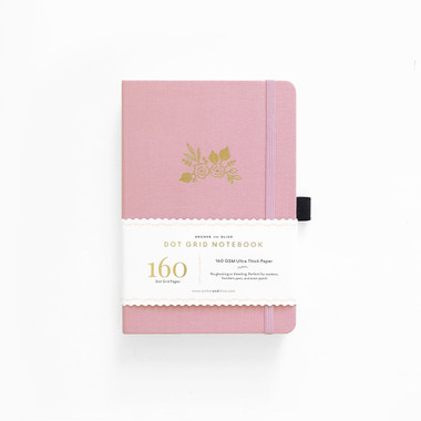 archer notebook olive dot a5 grid pink light carefullycrafted