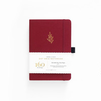 Archer & Olive - A5 Red Leaf Dot Grid Notebook (White)