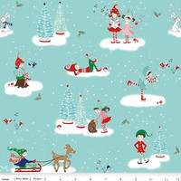 Riley Blake Fabric - Pixie Noel - Tasha Noel - Aqua #5250