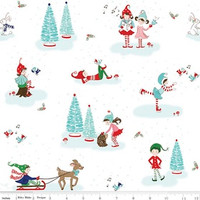 Riley Blake Fabric - Pixie Noel - Tasha Noel - White #5250