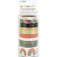 Jen Hadfield - Reaching Out - Patterned with Gold Foil Accents - Washi Tape - Set of 8