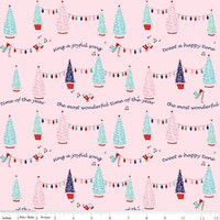 Riley Blake Fabric - Pixie Noel - Tasha Noel - Pink #5251