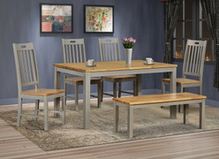 Nappa Dining Set-Grey 150cm table + 4 chairs + bench