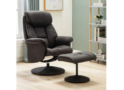 Kenmare Chair and Footstool-Grey Ash