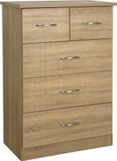 Nevada 3+2 Drawer Chest-Sonoma Oak Effect