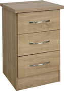 Nevada 3 Drawer Bedside-Sonoma Oak Effect
