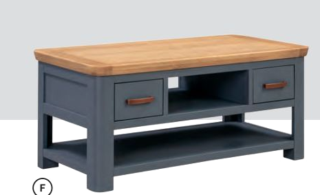 Treviso Standard Coffee Table With Drawers Midnight Blue Ideal Furniture