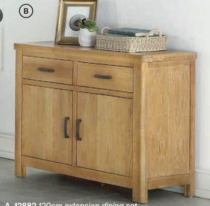 Andorra Washed Oak 2 Door Sideboard - Ideal Furniture