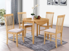 Cologne Round Drop Leaf Dining Set with 4 Chairs