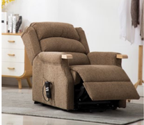 Padstow Lift and Tilt Chair-Brown Herringbone Fabric