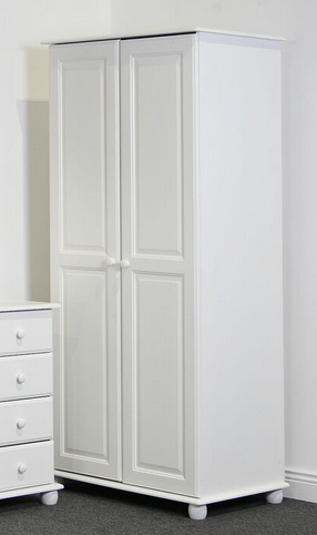 Rimini White 2 Door Wardrobe Ideal Furniture