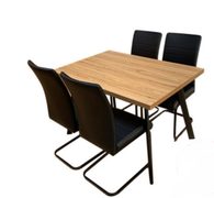 Fredrick Oak Dining Set with 4 Liana Chairs
