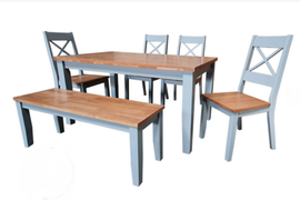 Richmond 1.5 mt Dining Set table + 4 chairs  +bench