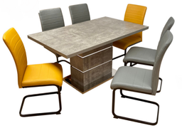 Benton Grey Marble Fixed Dining Table