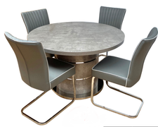 Benton Grey Marble Round Dining Table