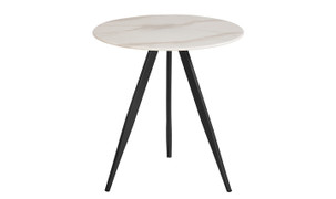  Circe Lamp Table-White Marbled Glass