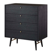 Barcelona 4 Drawer Chest - Black and copper
