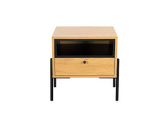 Madrid Bedside Table - Oak and Black