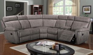 Baxter Large Corner Group Recliner- Includes extra Armless Sectional and Console Unit - Grey