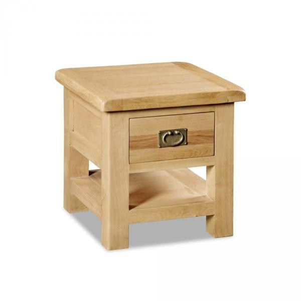 Salisbury Oak Lamp Table With Drawer Ideal Furniture