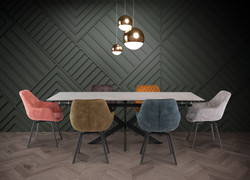 Sultan Rebecca Grey 1.7M (+0.5M) Extending Dining Table + 6 Violina Mixed Chairs