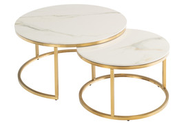 Porto Kass Gold/Brushed Gold Round Coffee Set
