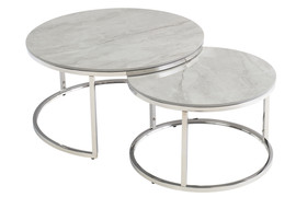 Hansan Vilas Grey Round Coffee Table Set