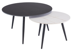 Lund Matt Black/White With Gold Veining Coffee Table