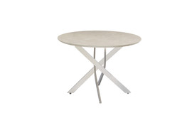 Caprice Natural Marble Look/Chrome Legs 1.07M Round Dining Table