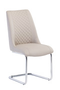 Ravello Stone/Chrome Leg Faux Leather Dining Chair