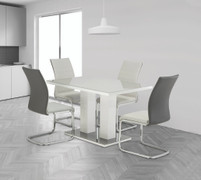 Chester Grey 1.2M Dining Table + 4 Jasper Grey/Light Grey Dining Chair
