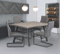 Amalia Concrete Look/Grey Leg 1.2M Dining Table + 4 Palermo Grey PU Dining Chair